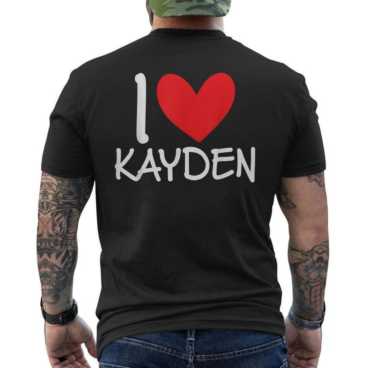 I Love Kayden Name Personalized Men Guy Bff Friend Heart Men's Back Print T-shirt