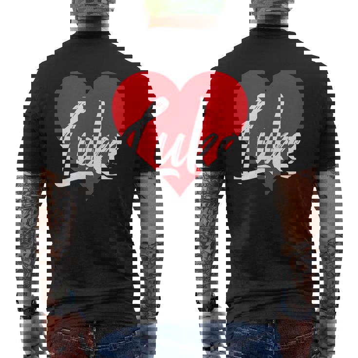 I Love Luke First Name I Heart Named Men's Back Print T-shirt