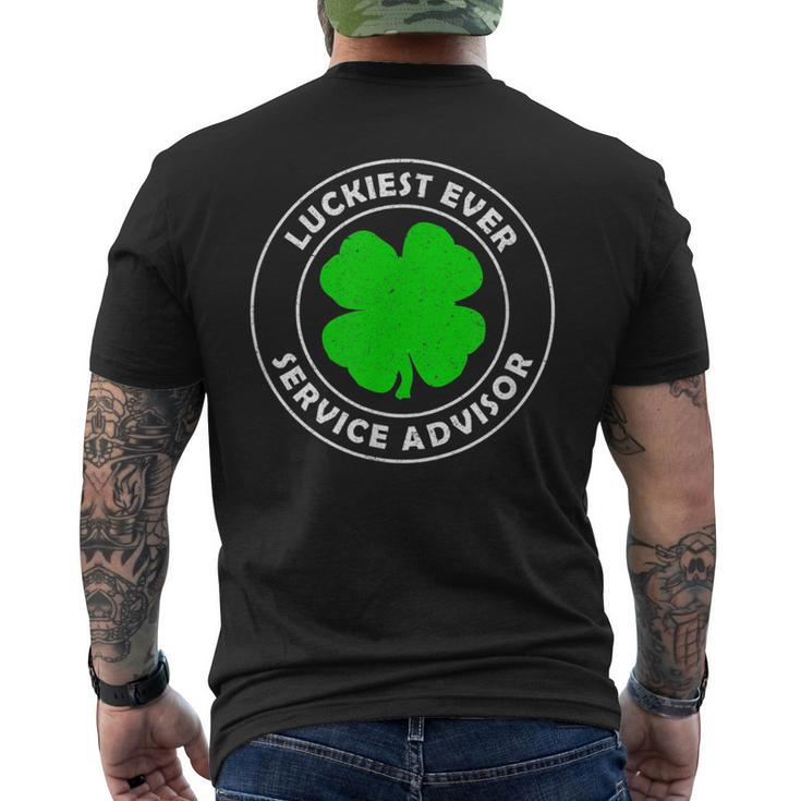 Luckiest Ever Service Advisor Lucky St Patrick's Day Men's T-shirt Back Print