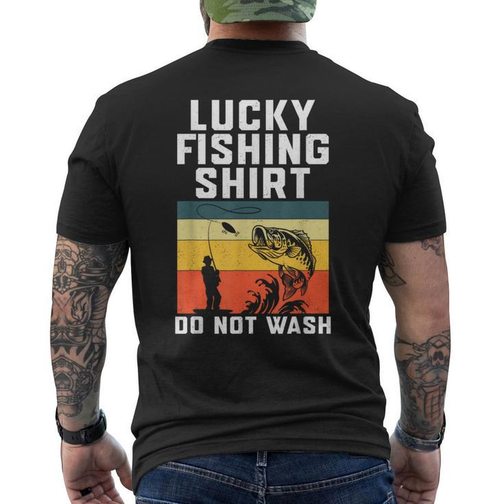 Lucky Fishing  Do Not Wash Vintage Fishing Lover Gag  Gag Gifts Mens Back Print T-shirt