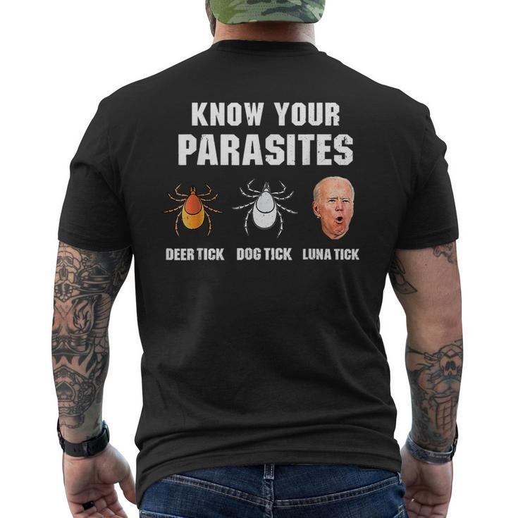 Lunatic Luna Tick Know Your Parasites Anti Joe Biden 2024 Men's T-shirt Back Print