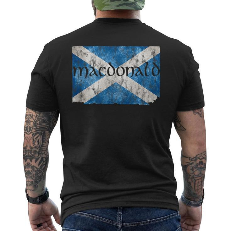 Macdonald Scottish Clan Name Scotland Flag Mens Back Print T-shirt