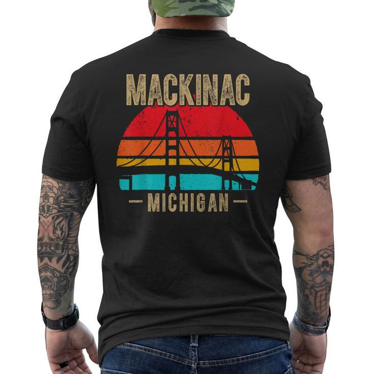 Mackinac Bridge Mackinaw Retro Vintage Michigan Souvenir Men's T-shirt Back Print