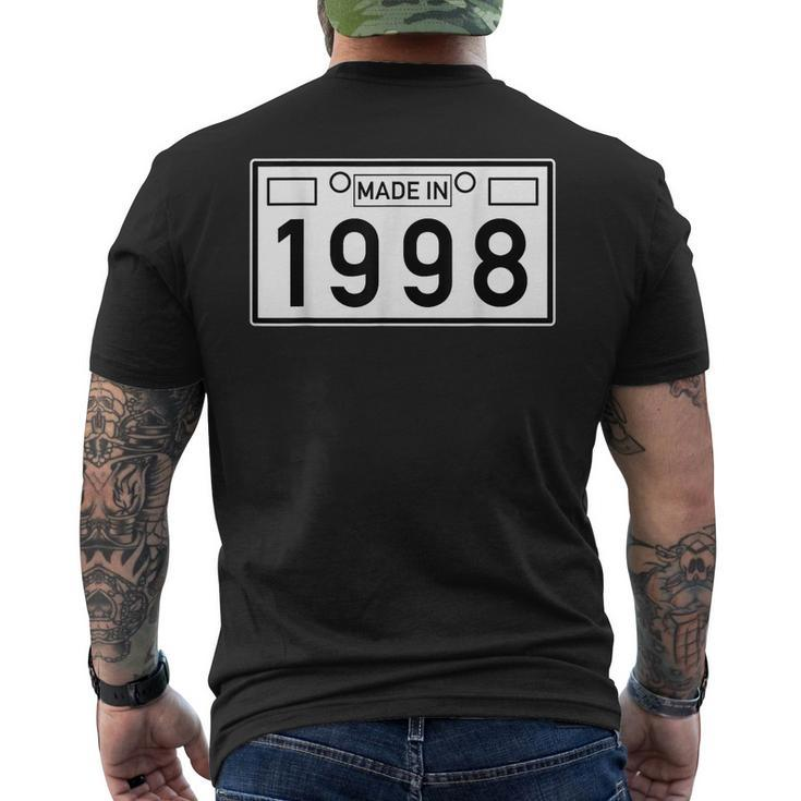 Made In 1998 Car Lover Birthday Gift Design Mens Back Print T-shirt