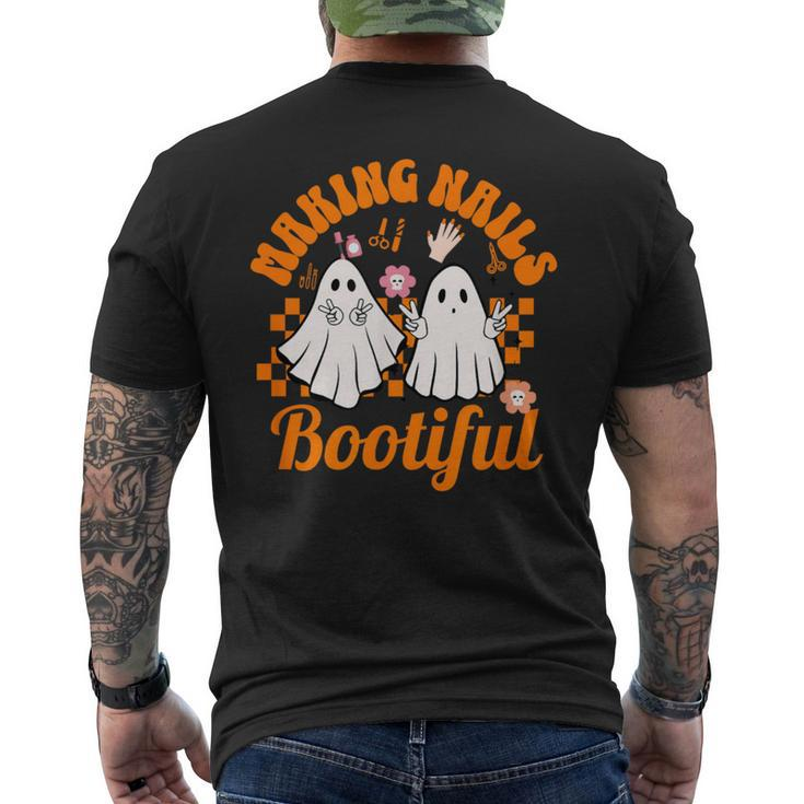 Making Nails Bootiful Halloween For Nail Technicians Artists Men's T-shirt Back Print