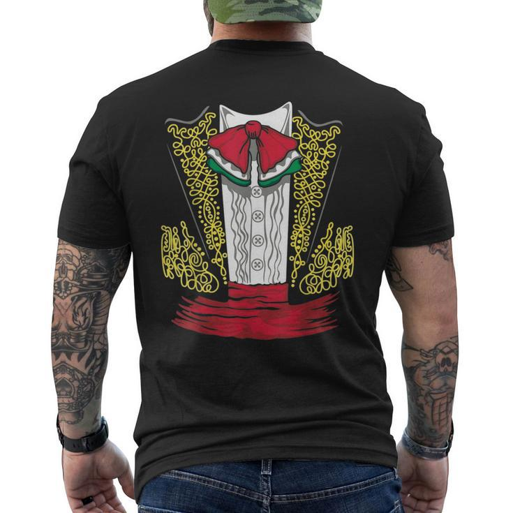 Mariachi Charro Mexican Costume For Dia De Los Muertos Men's T-shirt Back Print