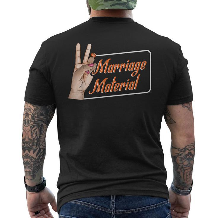 Marriage Material Engagement Bride Funny Bachelorette Party  Mens Back Print T-shirt