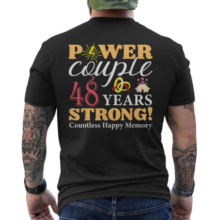 Married 48 Years Power Couple 48Th Wedding Anniversary  Mens Back Print T-shirt
