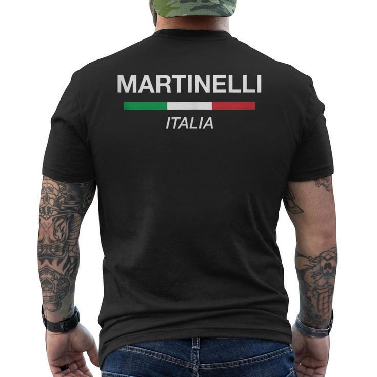 Martinelli Italian Name Italy Flag Italia Family Surname  Mens Back Print T-shirt