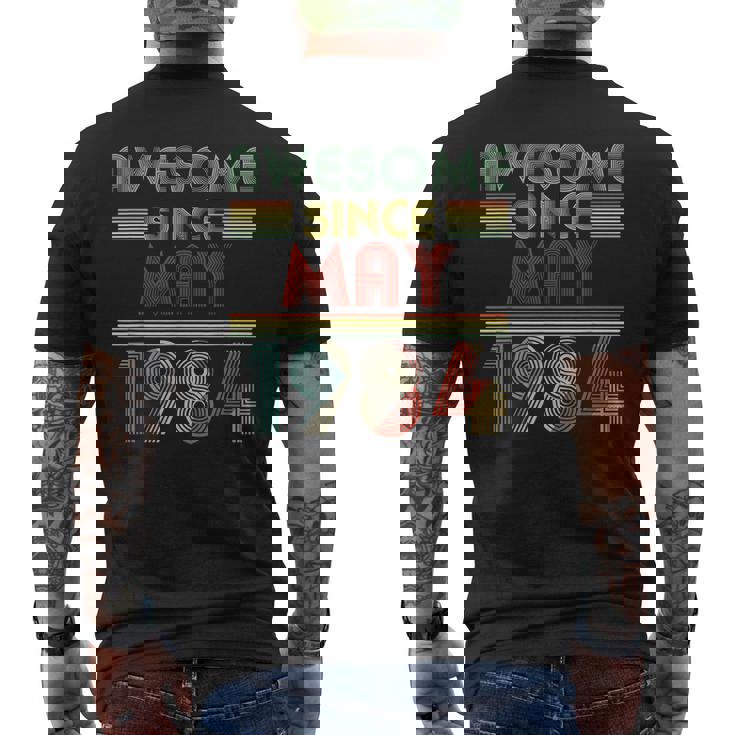 May 1984 35 Years Old 35Th Birthday Decorations Men's Back Print T-shirt