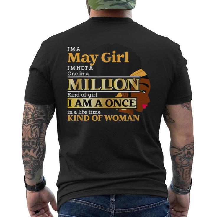 May Girl Taurus Birthday Once In Lifetime Kinda Woman Men's Crewneck Short Sleeve Back Print T-shirt
