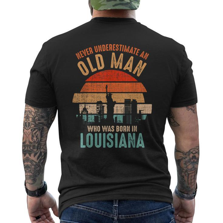 Mb Never Underestimate An Old Man Born In Louisiana Men's T-shirt Back Print