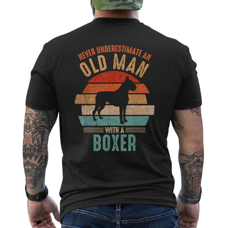 Mb Never Underestimate An Old Man With A Boxer Men's T-shirt Back Print