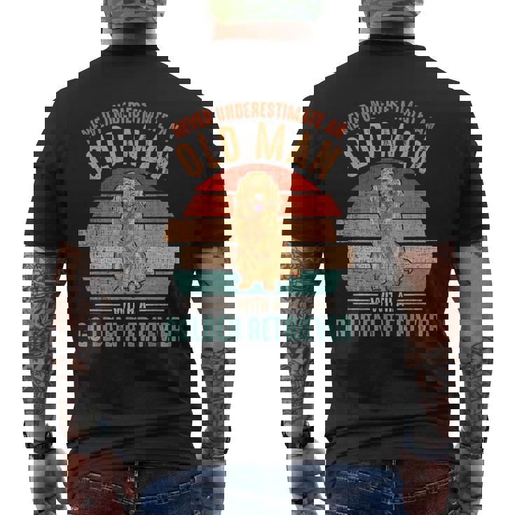Mb Never Underestimate An Old Man With Golden Retriever Men's T-shirt Back Print