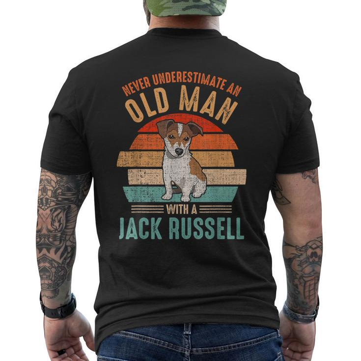 Mb Never Underestimate An Old Man With A Jack Russel Men's T-shirt Back Print