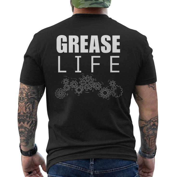 Mechanic Grease Life Gears For Car Mechanic Dad   Mens Back Print T-shirt