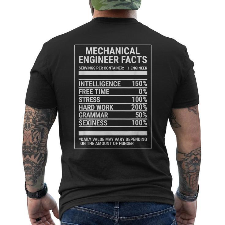 Mechanical Engineering Nutritional Facts Engineer Men's T-shirt Back Print