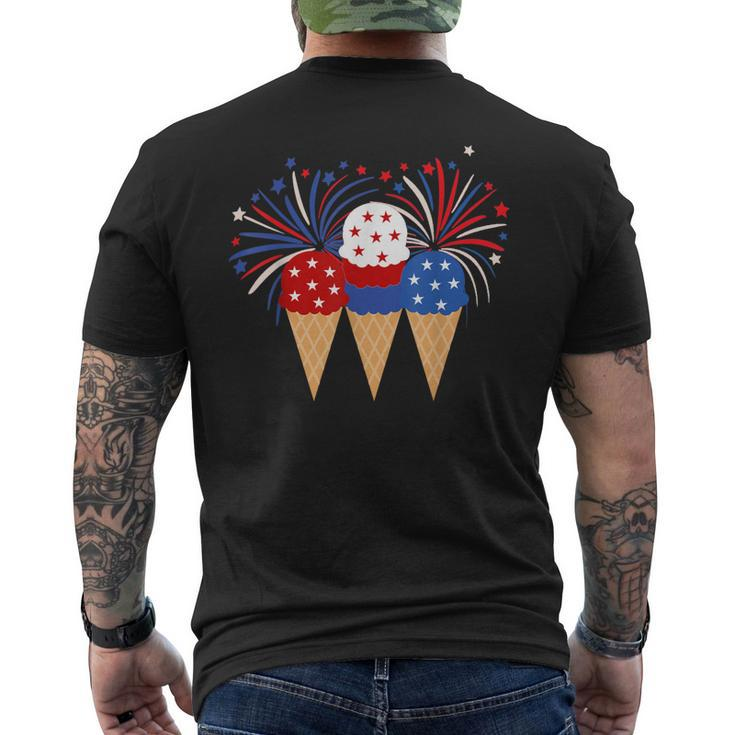 Memorial Day Patriotic Ice Cream Cones 4Th Of July Popsicles  Mens Back Print T-shirt