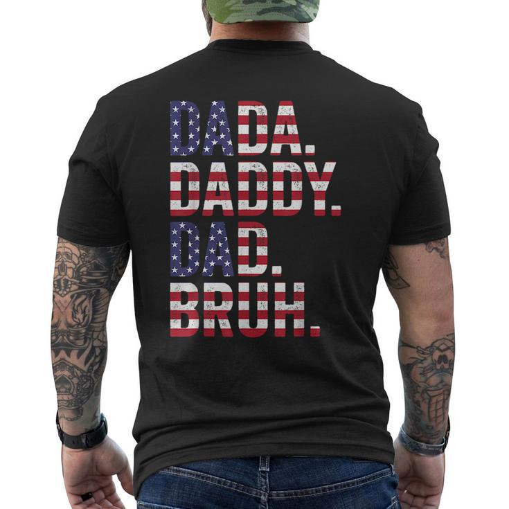 Men Dada Daddy Dad Funny Flag Usa 4Th July Fathers Day  Mens Back Print T-shirt