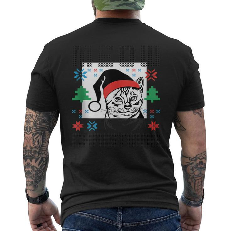 Meow Christmas Ugly Christmas Sweater Men's T-shirt Back Print