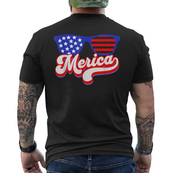 Merica 4Th Of July Patriotic American Flag Apparel Patriotic Funny Gifts Mens Back Print T-shirt