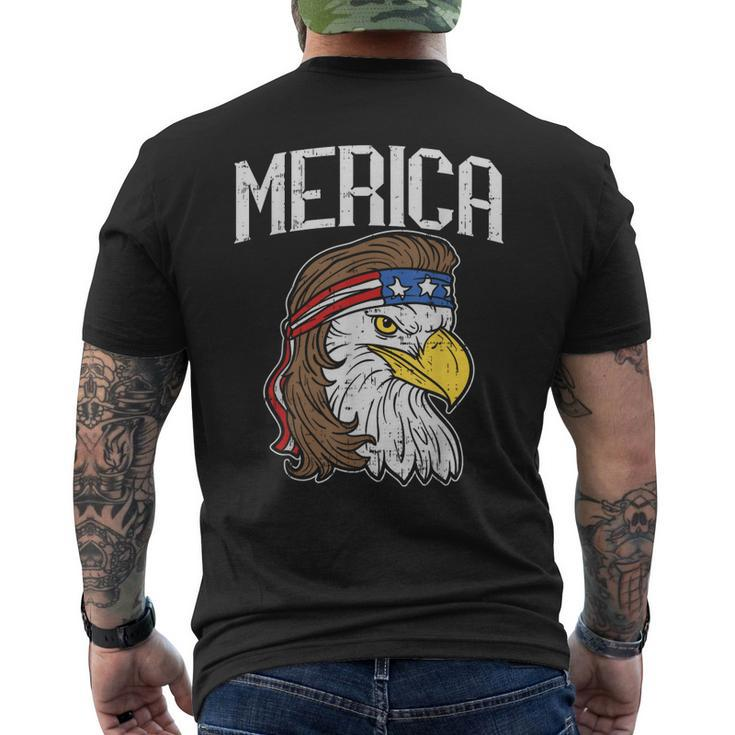 Merica Eagle Mullet 4Th Of July Redneck Patriot Men's Back Print T-shirt