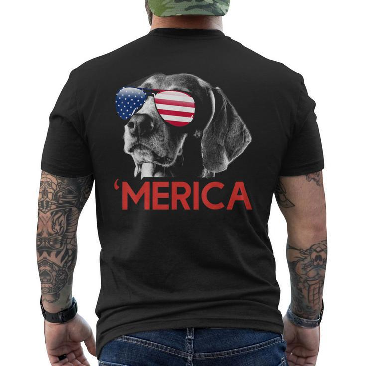 Merica Weimaraner American Flag 4Th Of July Men's T-shirt Back Print