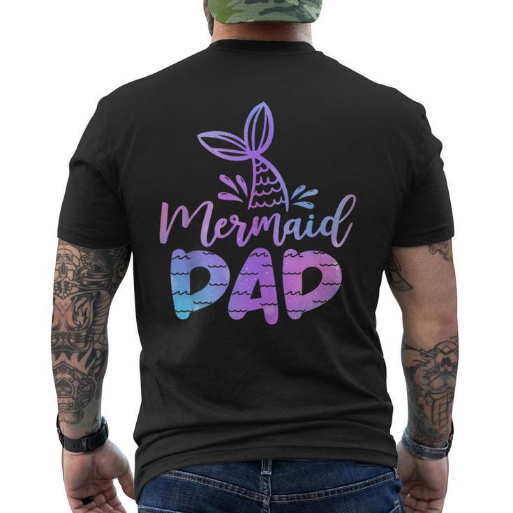 Mermaid Dad Mermaid Birthday Party Themed Party Family Men's T-shirt Back Print