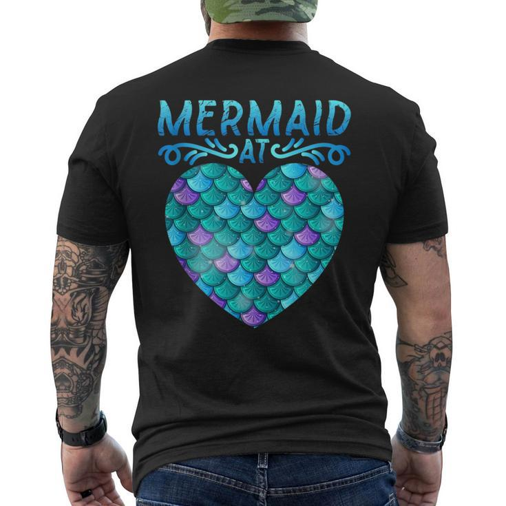Mermaid At Heart Ocean Fish Tail Deep Sea Mermaid Shells Top Men's Back Print T-shirt