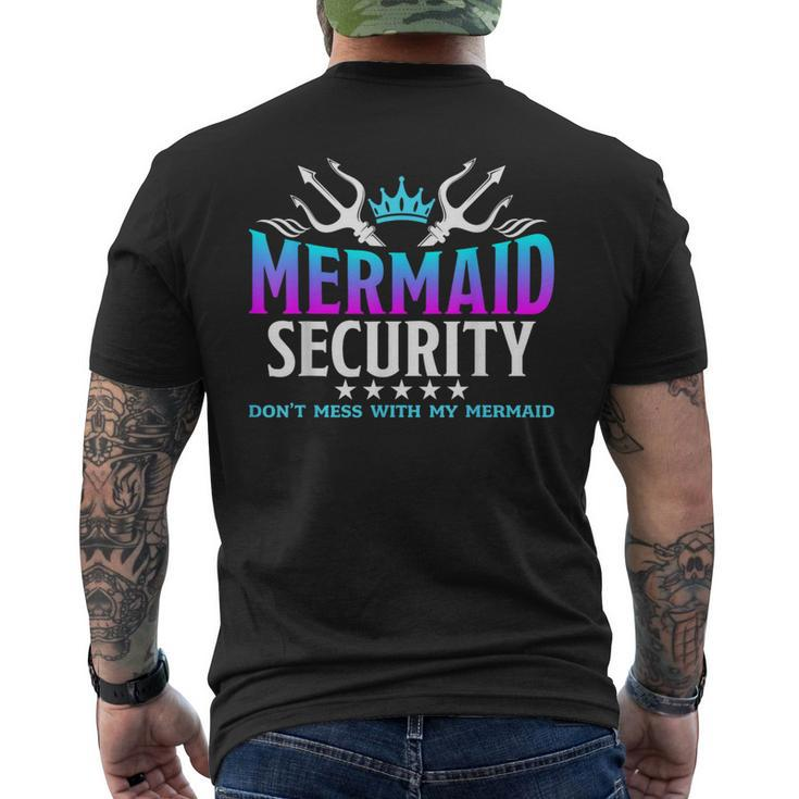 Mermaid Security Family Birthday Halloween Costume Boys Men's T-shirt Back Print