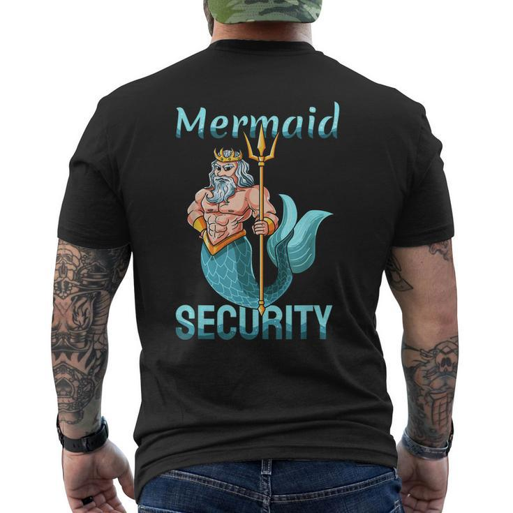 Mermaid Security For Grandpa Dad Brother Men Men's Back Print T-shirt