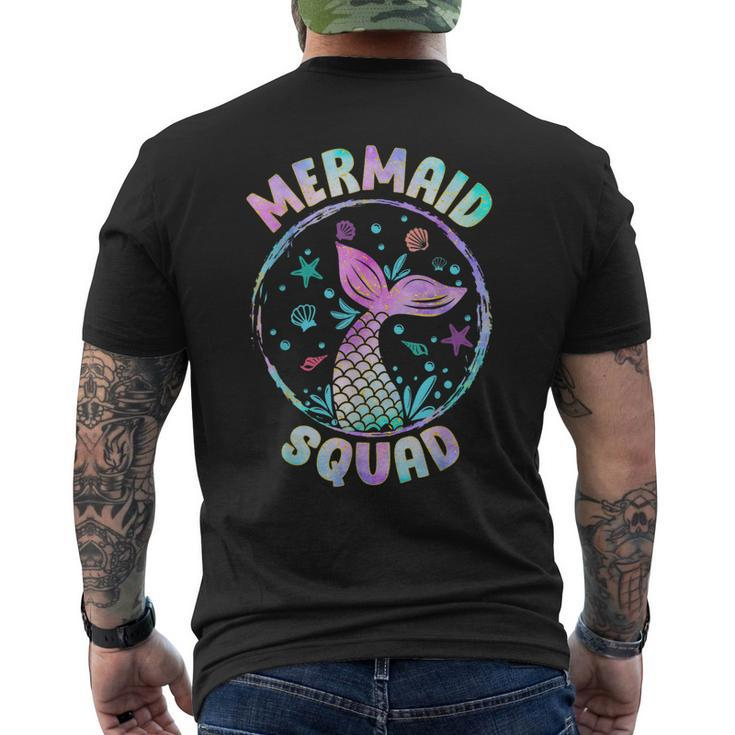 Mermaid Squad Themed Birthday Party Mermaids Family Matching Men's Back Print T-shirt