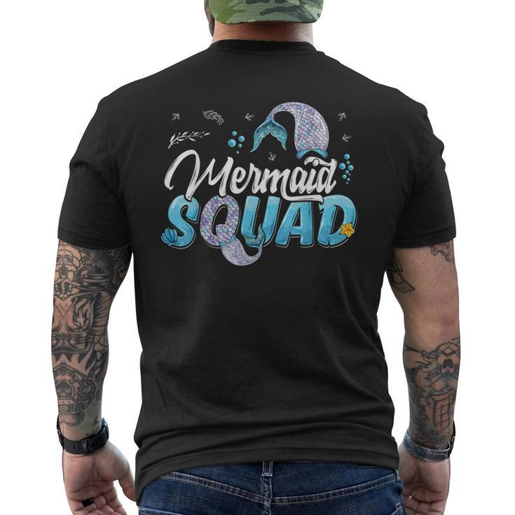 Mermaid Squad Party Mermaid Birthday Matching Set Family Men's Back Print T-shirt