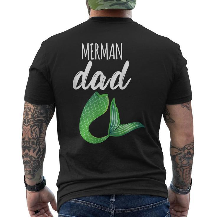 Merman Dad Daddy Father Mermaid Outfit Birthday Party Men's Back Print T-shirt