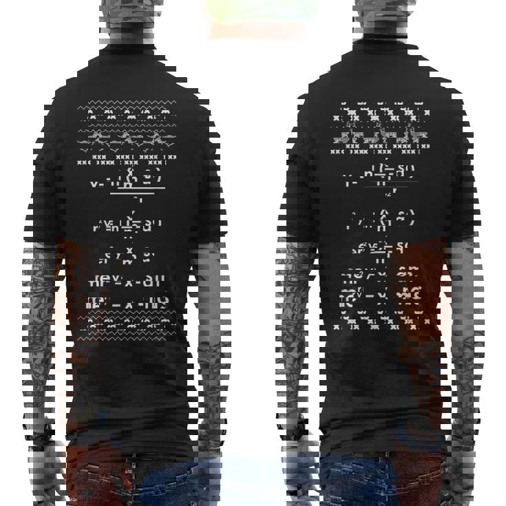Merry Christmas Math Equation Ugly Christmas Sweater Men's T-shirt Back Print Merry Christmas Math Equation Ugly Christmas Sweater Men's T-shirt Back Print