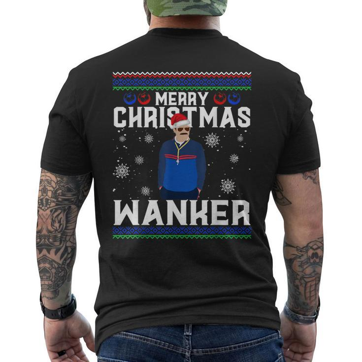 Merry Christmas Wanker Ugly Xmas Sweater Coach Soccer Men's T-shirt Back Print