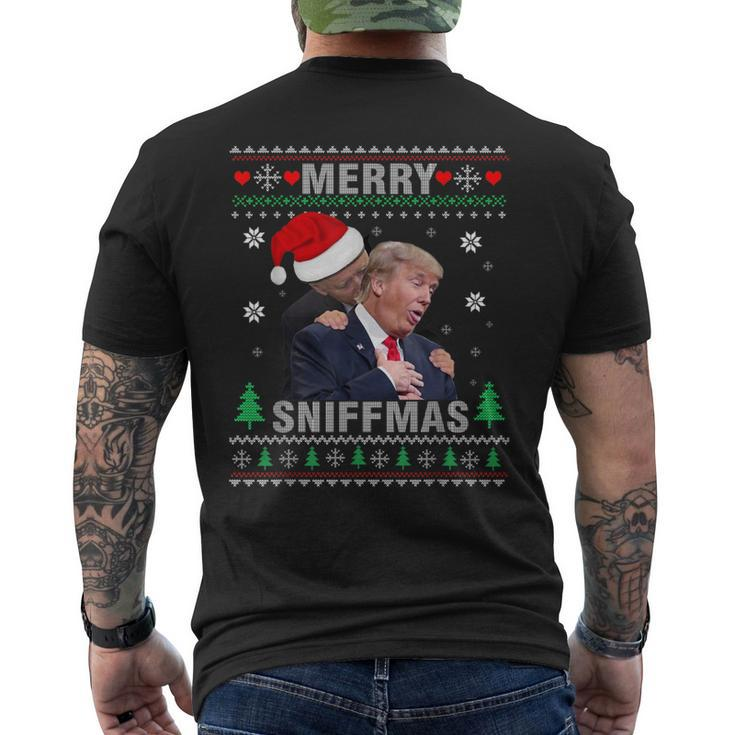 Merry Sniffmas Christmas Anti Biden Ugly Christmas Sweater Men's T-shirt Back Print