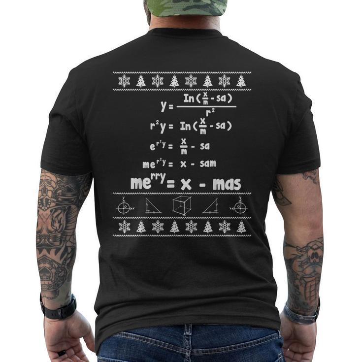 Merry X-Mas Ugly Christmas Math Sweater Men's T-shirt Back Print