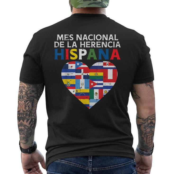 Mes Nacional De La Herencia Hispania Flags Hispanic Heritage Men's T-shirt Back Print