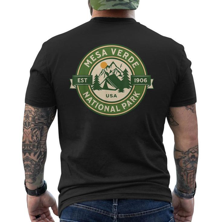 Mesa Verde National Park Colorado Hike Camp Outdoors Retro Men's T-shirt Back Print
