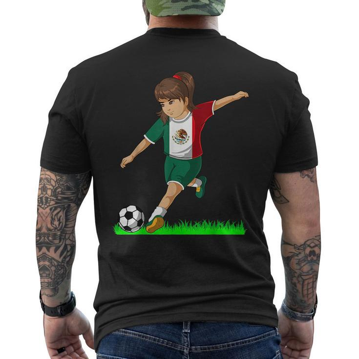 Mexican Soccer Girl Mexico Flag Jersey Football Fans  Mens Back Print T-shirt