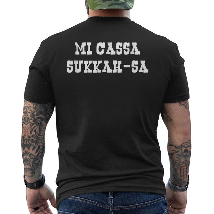 Mi Casa Sukkah-Sa Jewish Sukkot Ushpizin Gusts Lulav Etrog Men's T-shirt Back Print