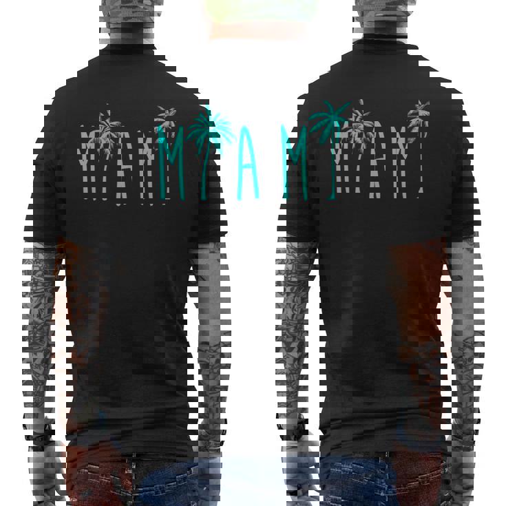 Miami Beach Florida Palm Trees T Men's T-shirt Back Print