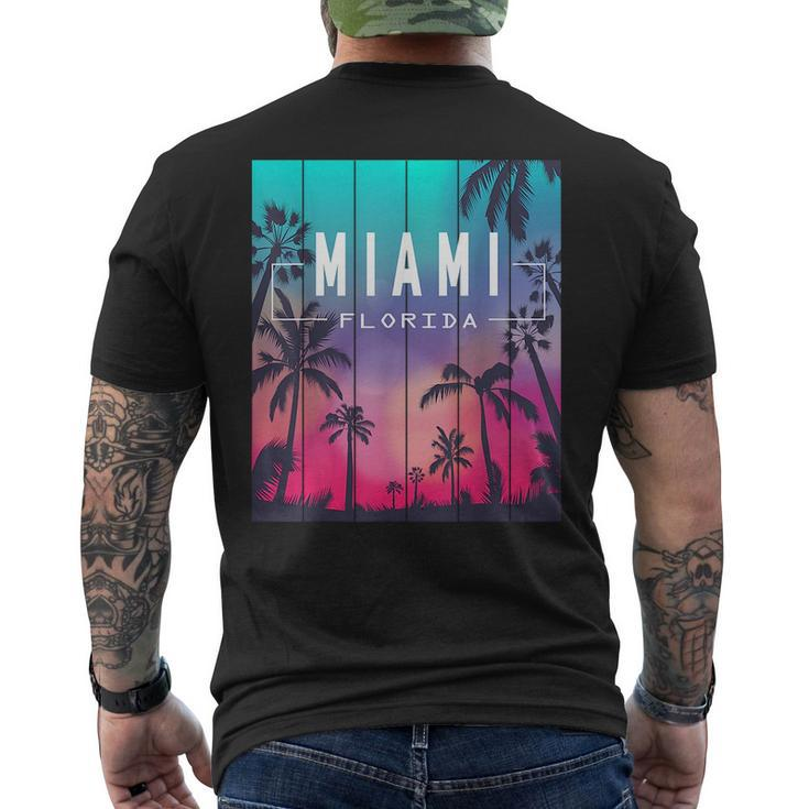 Miami Florida Sunset - I Love Miami Beach Souvenir  Mens Back Print T-shirt