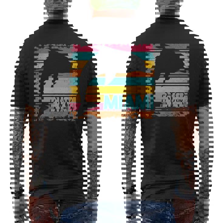 Miami Resident Vintage Dolphin Silhouette Souvenir Men's T-shirt Back Print