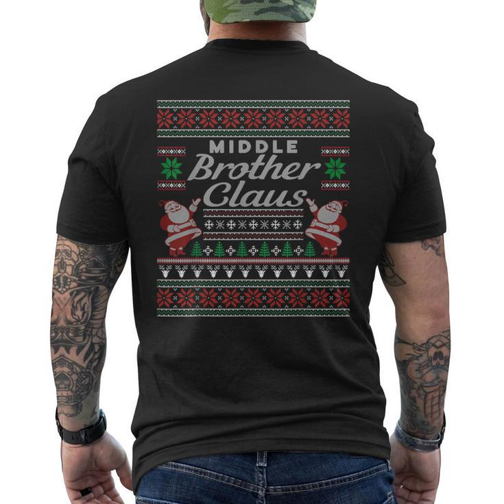 Middle Brother Claus Ugly Christmas Sweater Pajamas Men's T-shirt Back Print