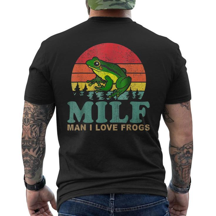 Milf-Man I Love Frogs Saying Frog-Amphibian Lovers Men's T-shirt Back Print
