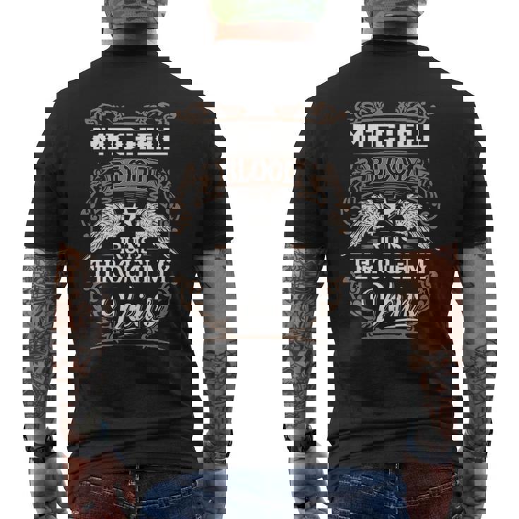 Mitchell Name Gift Mitchell Blood Runs Throuh My Veins V2 Mens Back Print T-shirt