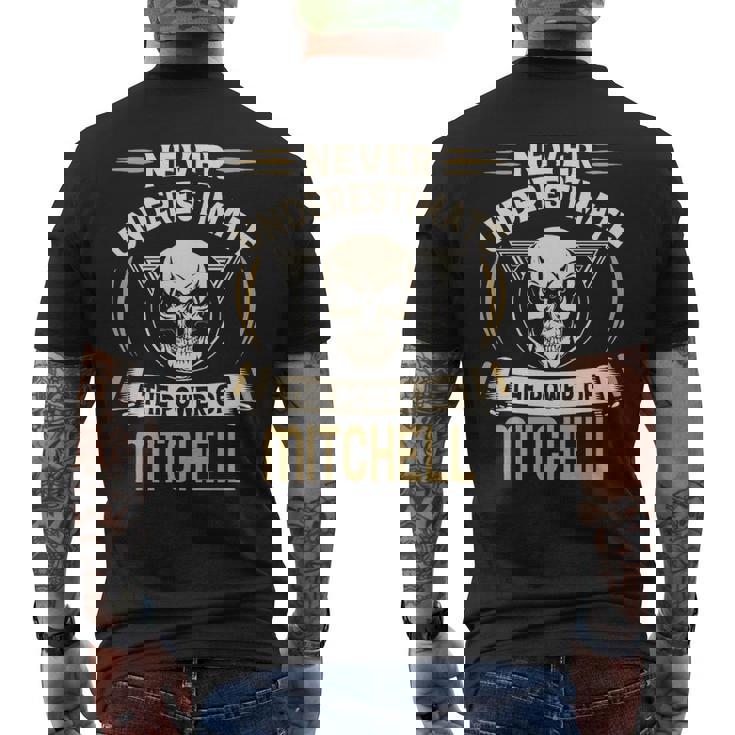 Mitchell Name Gift Never Underestimate The Power Of Mitchell Mens Back Print T-shirt