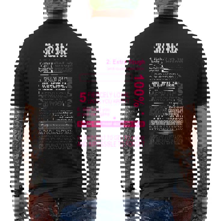 Molina Name Molina Facts Men's T-Shirt Back Print Seseable UK